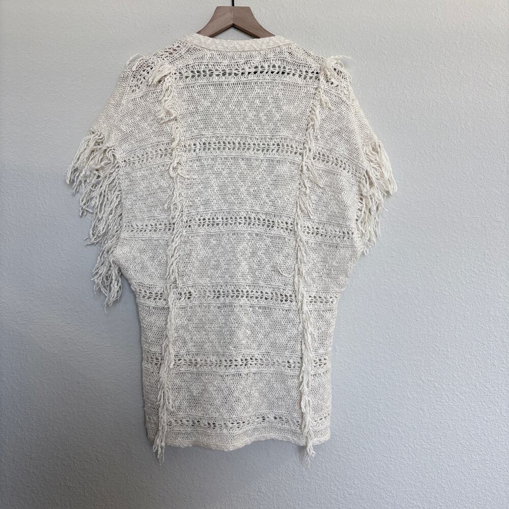 Ariat Open Knit Fringe Vest Cotton Western Boho Layering S CoastalCowgirl - Picture 2 of 8